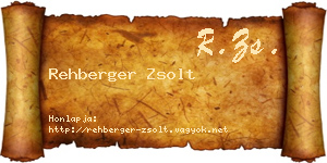 Rehberger Zsolt névjegykártya